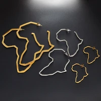 Anniyo African Map Big Earrings Exaggerate Larger Earring Stud Africa Ornaments Traditional Ethnic Hyperbole Jewelry #103721 1