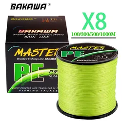 BAKAWA 1000M 500M 300M 100M PE Braided Fishing Line 8 Strand 22-90LB Multifilament Fishing Line For Carp Wire Accessories