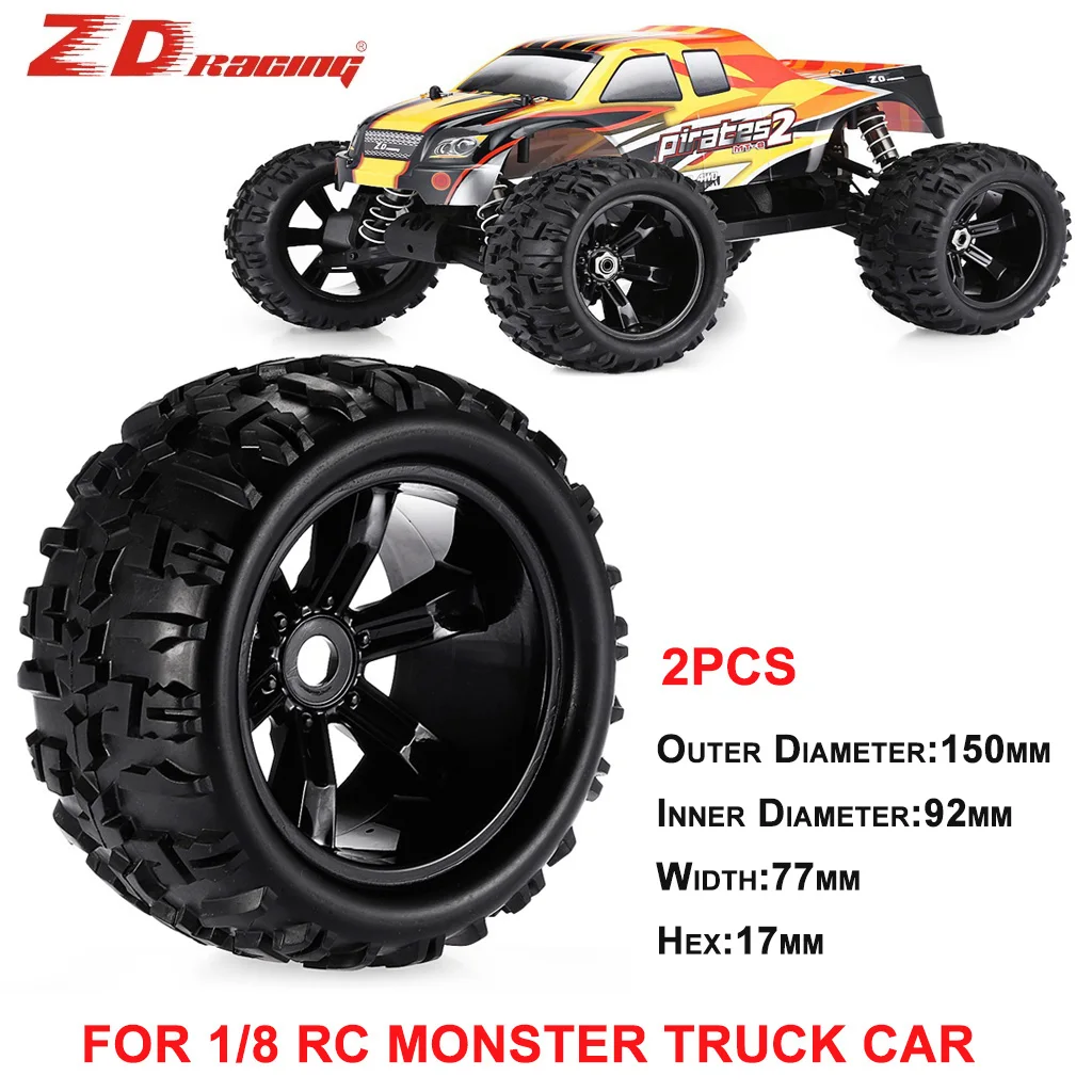 ZD-Racing-2Pcs-1-8-RC-Car-Wheels-Tires-Monster-Truck-Tires-150mm ...