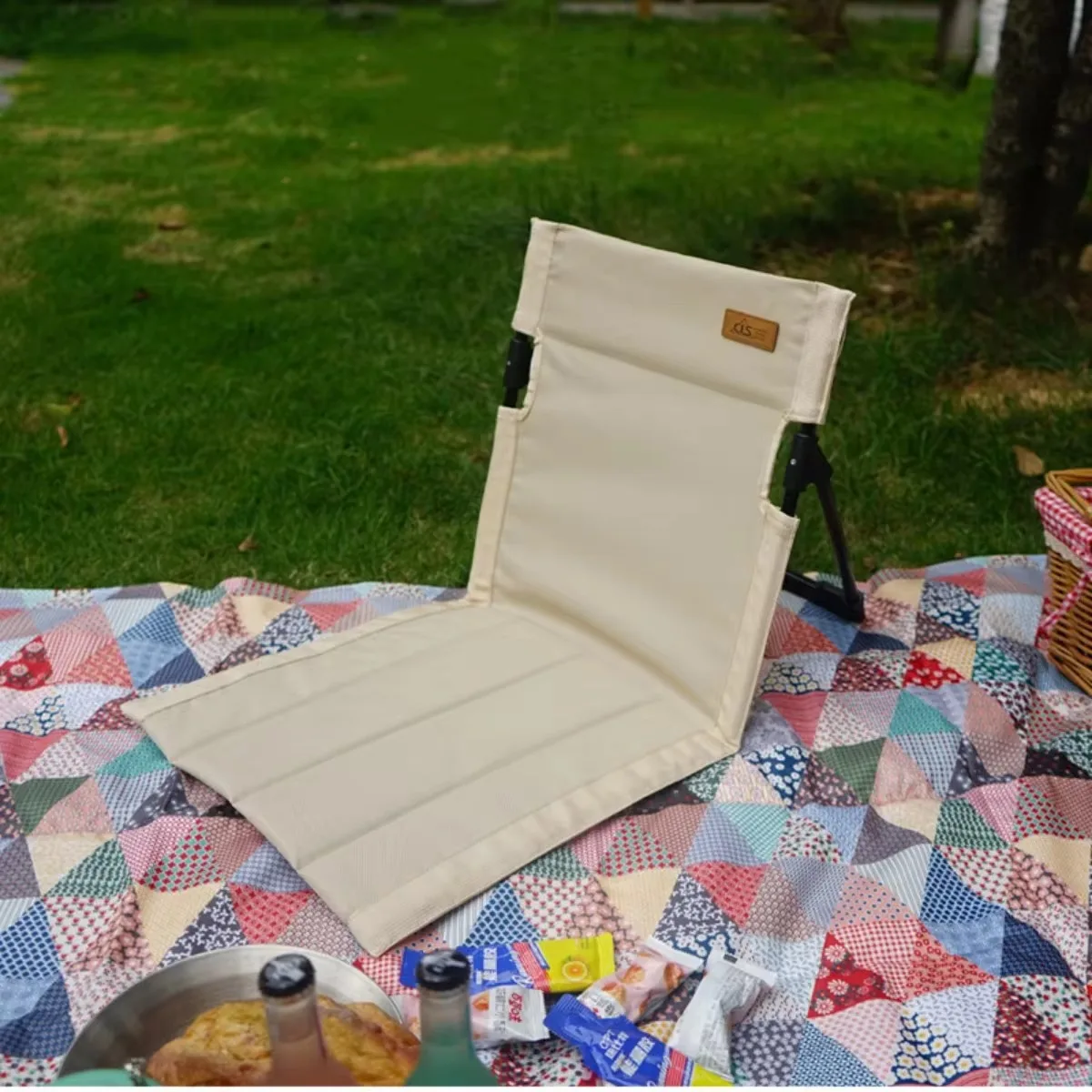 Foldable Camping Chair Outdoor Garden Park Single Lazy Chair Backrest Cushion Picnic Camping Folding Back Beach Chairs