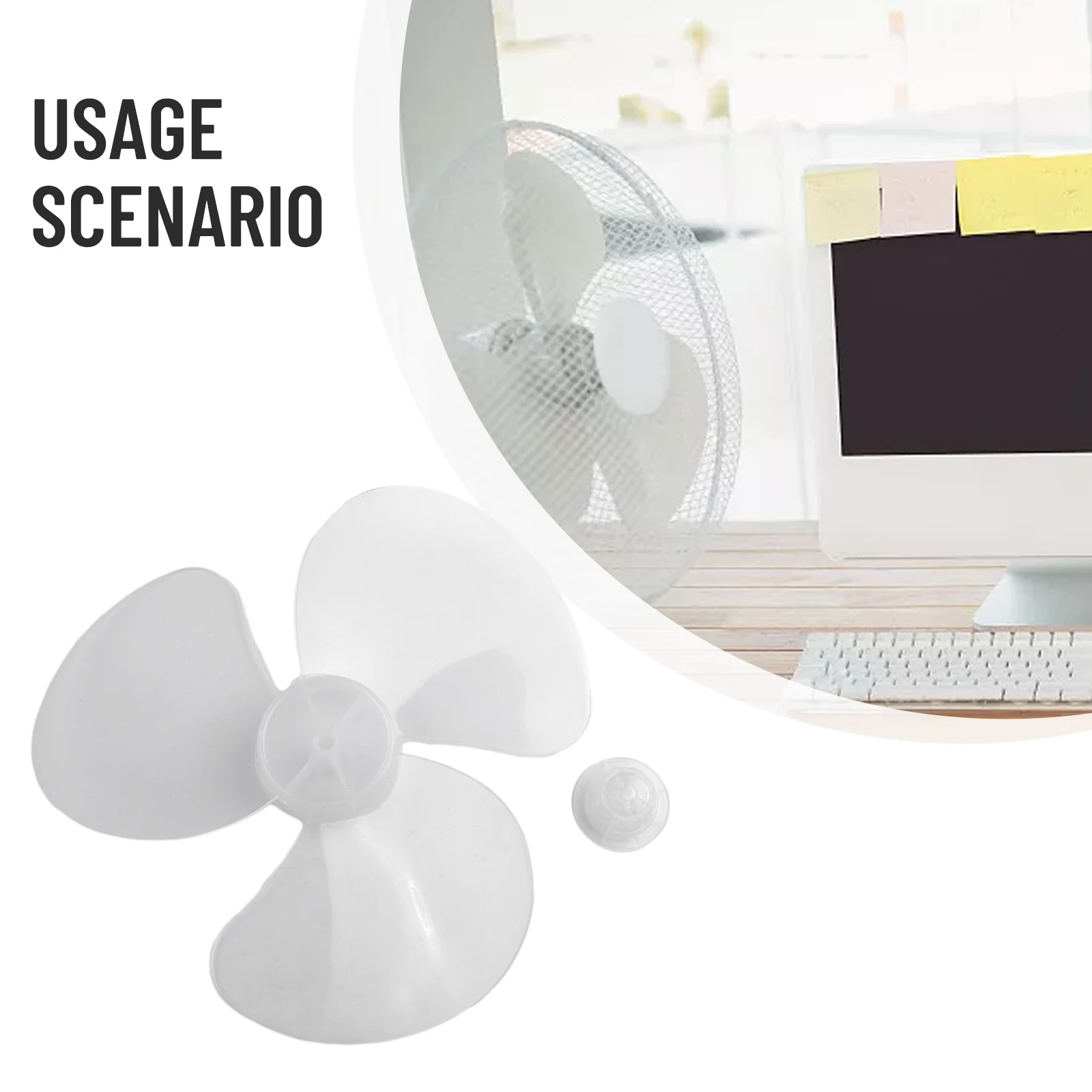 

12" Plastic Fan Blade 3 Leaves For Standing Pedestal Floor Wall / Table Fanner Three-Leaf Blade Design Low Noise