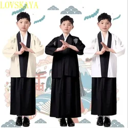Boy's Anime Ancient Kimono Japanese Style Children Samurai Kimono Traditional Japan Costume Performance Clothing Kimono Full Set