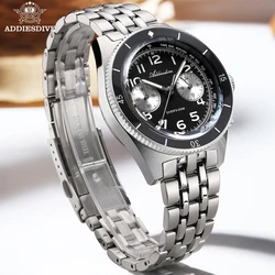ADDIESDIVE Men Watches 200M Waterproof Bubble Mirror Sapphire BGW9 Super Luminous Multifunctional Chronograph Panda Quartz Watch