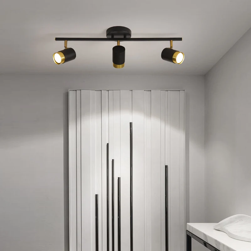 Nordic Strip Led Chandeliers With Spotlights For Living Room Bedroom Balcony corridor Lights Black White Decor Lighting Fixtures led chandelier