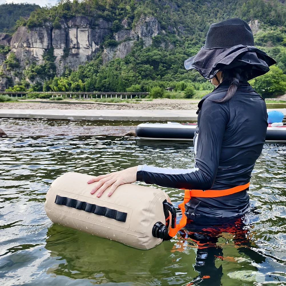 수영 부표 플로트 다기능 물 무게추 가방 (벨트 포함) 물 저장 가방 물통 가방 (해변, 수영장, 스노클링용)