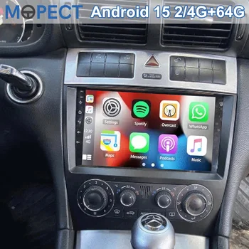 Radio para Auto MOPECT 2+64G/4+64G con Carplay, Navegación, AM/FM, Android 15 para Mercedes Benz Clase C W203 CLK C209, DAB+, Cámara AHD (opcional) 1