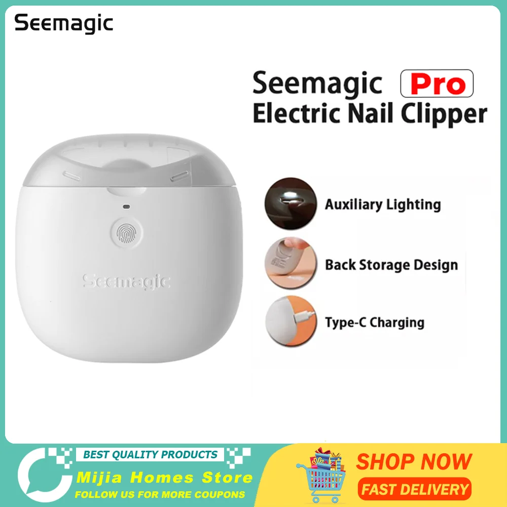 Electric Nail Clippers with Auxiliary Light Nail chip Storage for Baby Seniors and Adult