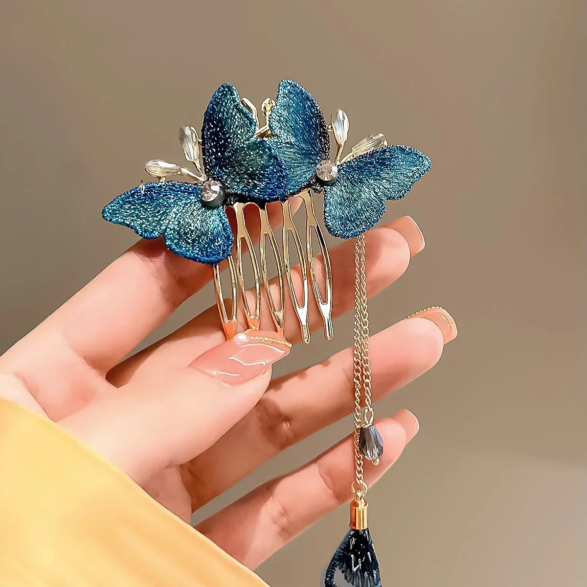 Peigne à cheveux rétro avec franges pour accessoire de mariage_voghion.com