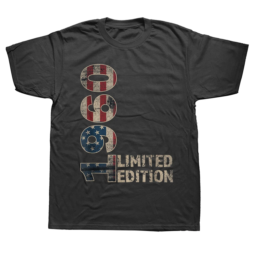 Vintage 1960 66. Geburtstag Geschenke für Männer und Frauen 65 Jahre alt T-Shirts Humor Streetwear T-Shirt Kurzarm Unisex Lose Kleidung