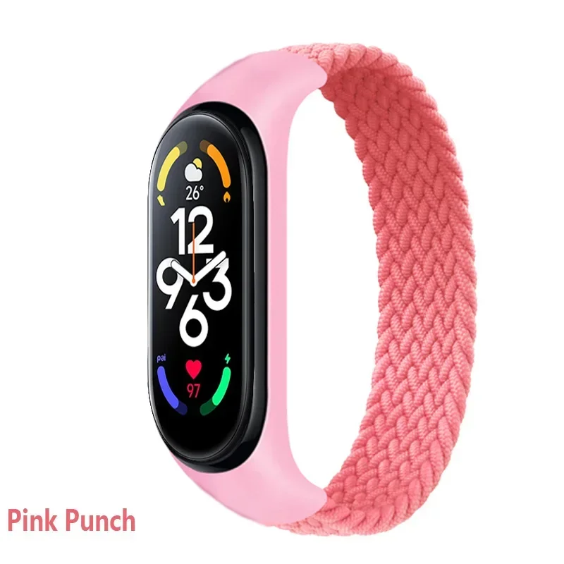 Nylon Braided Solo Loop Strap Bracelet for Fitness Tracker Wristbands
