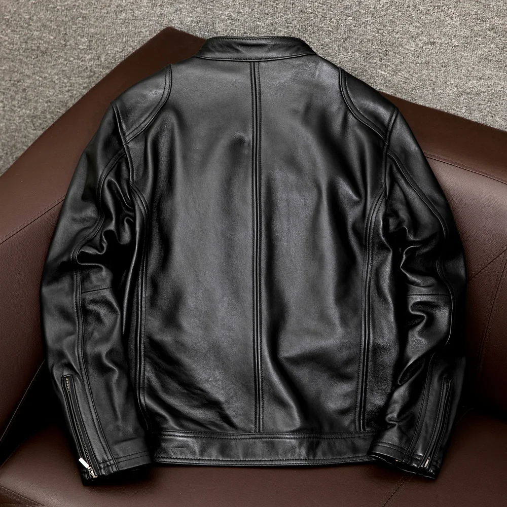 

coat COPERSIAN Free shipping new men cowhide Natural quality thick men's genuine Leather jacket.vintage style leather clothes