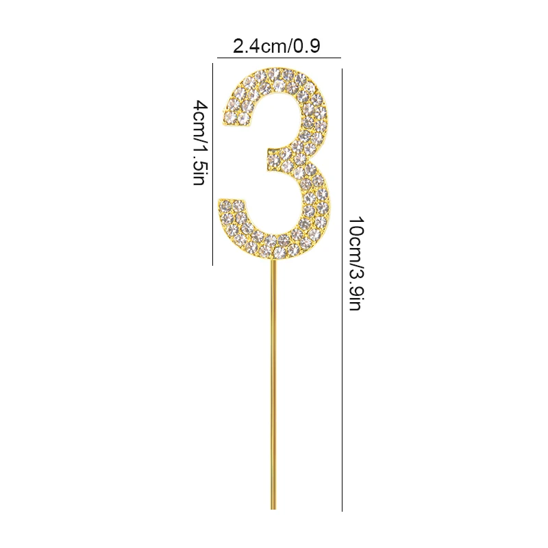 Gold and Silver Glitter Number Cake Toppers - Elegant Birthday and Celebration Decor