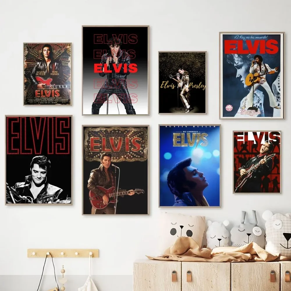 E-Elvis Movie Poster Carta Kraft Vintage Poster Wall Art Painting Study Stickers