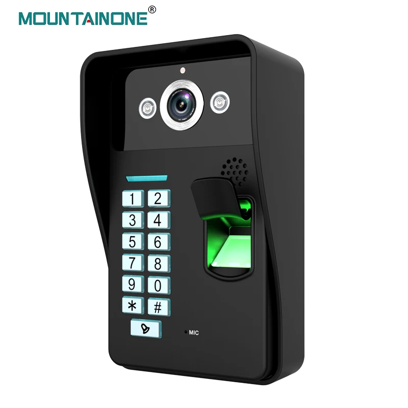 Fingerprint Recognition RFID Password Video Door Phone Intercom Doorbell