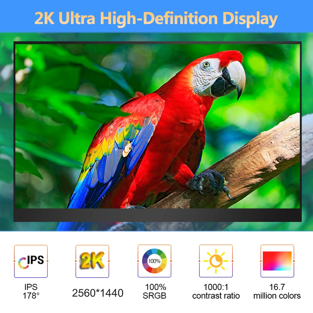 Bimawen ޴  CŸ IPS , 100% sRGB CNC ˷̴ Ŀ   , Ŀ 2  , 17.3 ġ, 2k