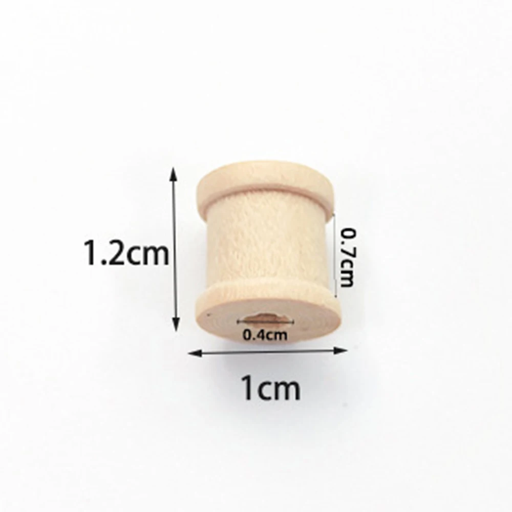 Description Picture 3 of item10/5Pcs Mini Wooden Bobbins Empty Thread Spools Winder for Twine Wire Ribbons Reel Spool Embroidery Sewing Accessories Tools DIY