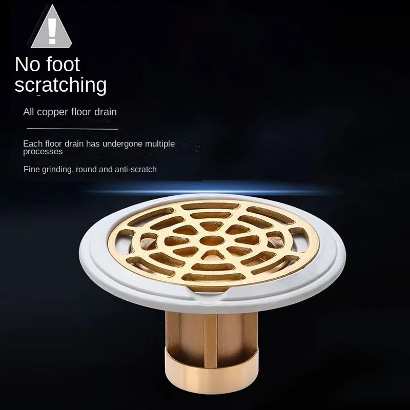 Floor drain deodorizer bathroom sewer pipe drainage outlet large filter universal seal full copper inner core cover artifact