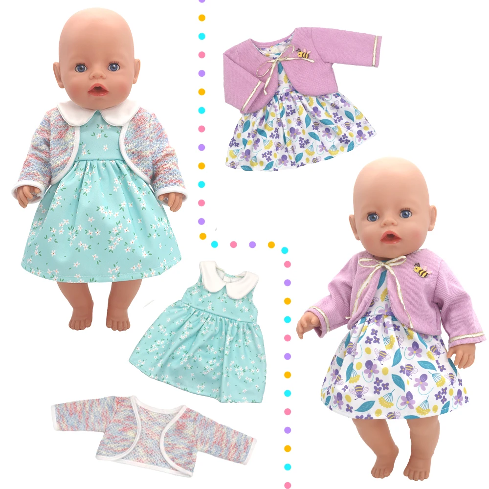 2023 New Dolls Outfit For 17 inch 43cm Baby Doll Cute Jumpers Rompers Doll Clothes