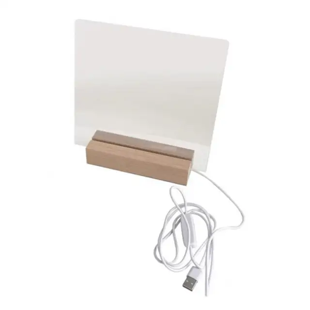 2021 Új Érkezés Usb Akril Napi Pillanatok Photo Memo Üzenőfal Faállvány Tartójával, Lámpa Kreatív Iskolai Levélpapír - Image 2