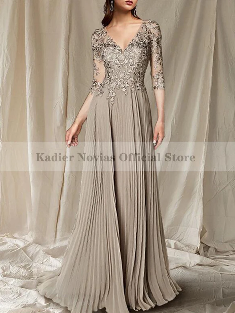 Trapezförmig Knielang Chiffon Spitze Kleid Mutter der Braut mit Perlen main image 1