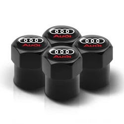 4Pcs 3D Metal Tire Valve Caps - Sleek Car Tyre Air Stems Cover (Audi - B)