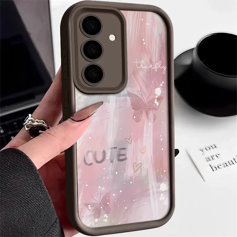 Pink Gradient Butterfly TPU Phone Case Cover