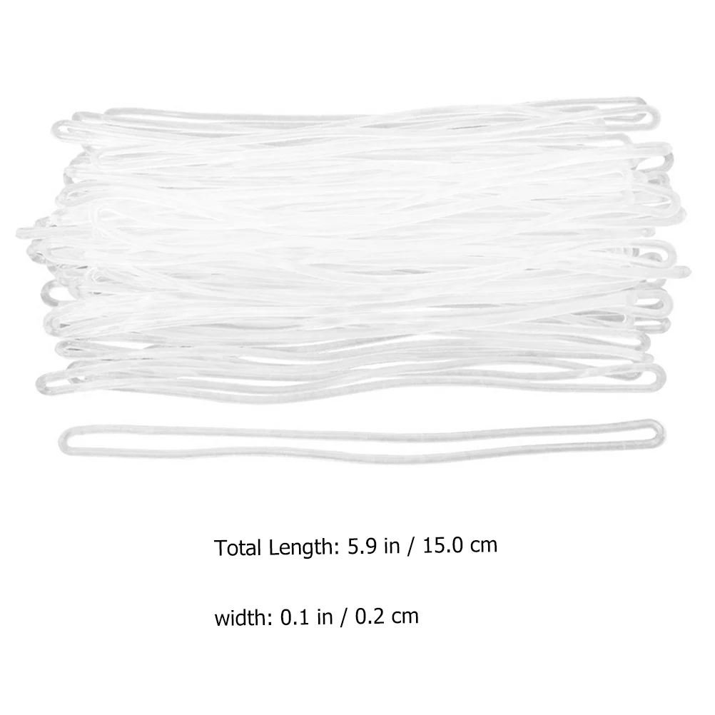 1 Set 100 Pcs PVC Luggage Loops Name Loops Straps ID Cards Loops (Transparent) Name Tag Loop ID Strap 5