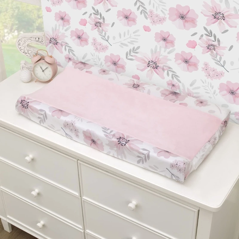 Breathable Floral Changing Table Sheet Infant Changing Mat Cover for Baby Girls