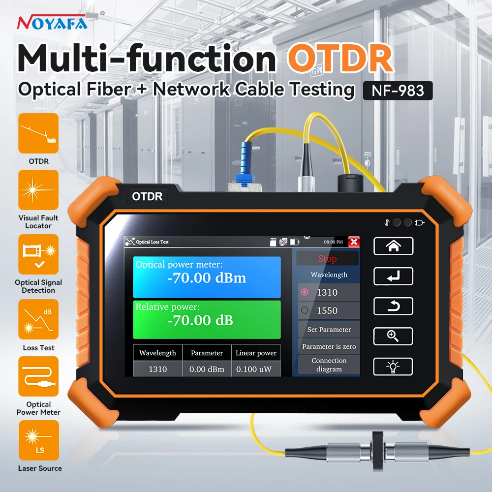 NOYAFA NF-983(MOT-31) Multi-function OTDR Optical Fiber + Network Cable Testing IP Scan Port Flashing and Other Network Tests.