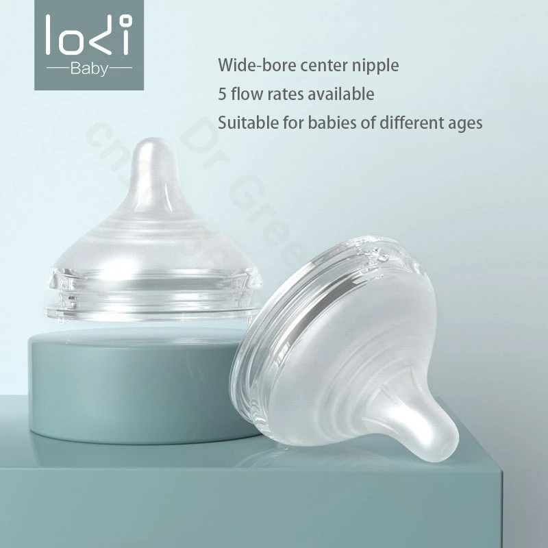 Suitable for LODI Newborn Baby Wide Mouth Bottle Soft Silicone Nipple Anti-Colic Bottle nipples for infants 0-12 months 6