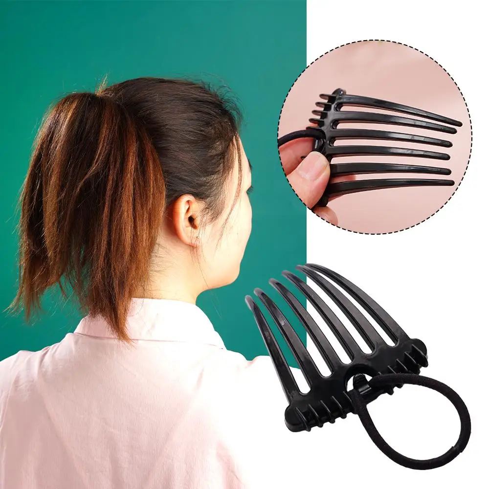 

Ponytail Hair Combs ith Elastic Band Fountain Combs Ponytail Hair Comb with Fluffy UP Bump Combs Elastic Band Volume Rubber W5Y0