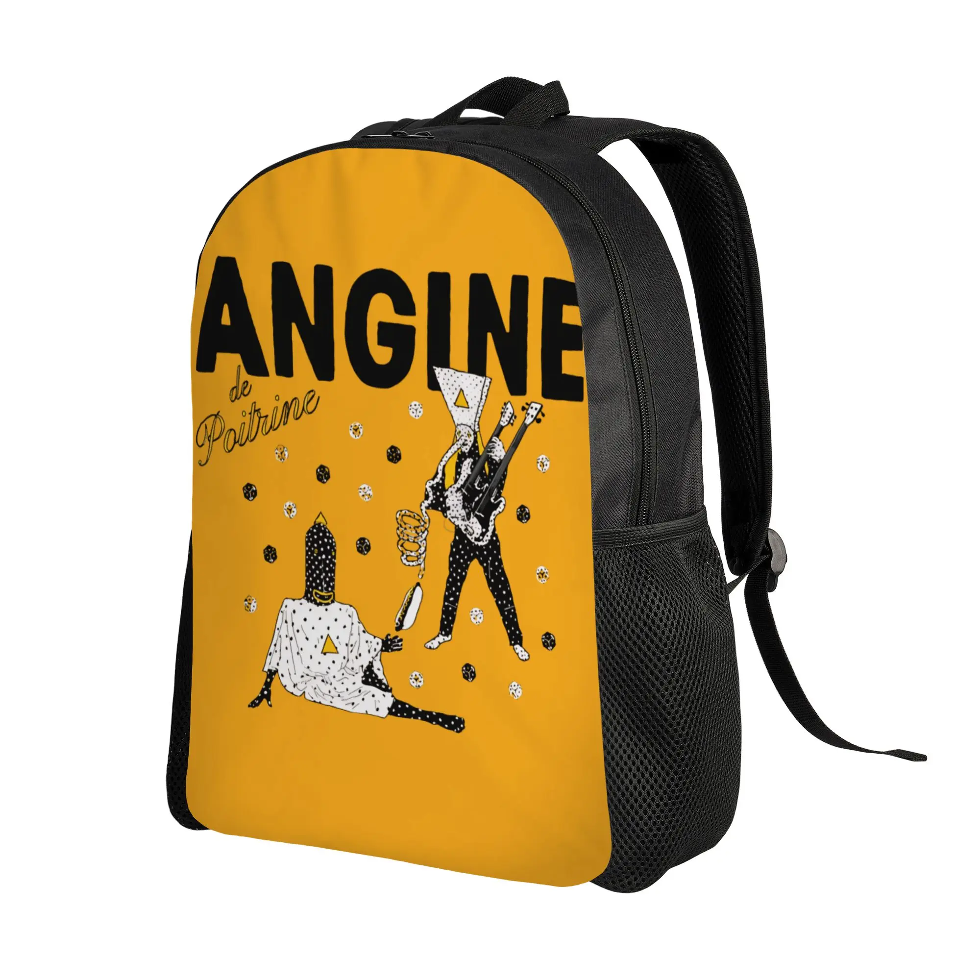 Angine de Poitrine Band 쿨 백팩 포켓이 있는 고등학교 하이킹 여행용 데이팩 남성용 여성용 대학 캔버스 가방