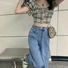 Jeans Women Love Heart Pockets Sweet Girl Students High Waist Hot Sale Loose Fashion Wide Leg Denim Sexy Hollow Out Vintage Y2K 6