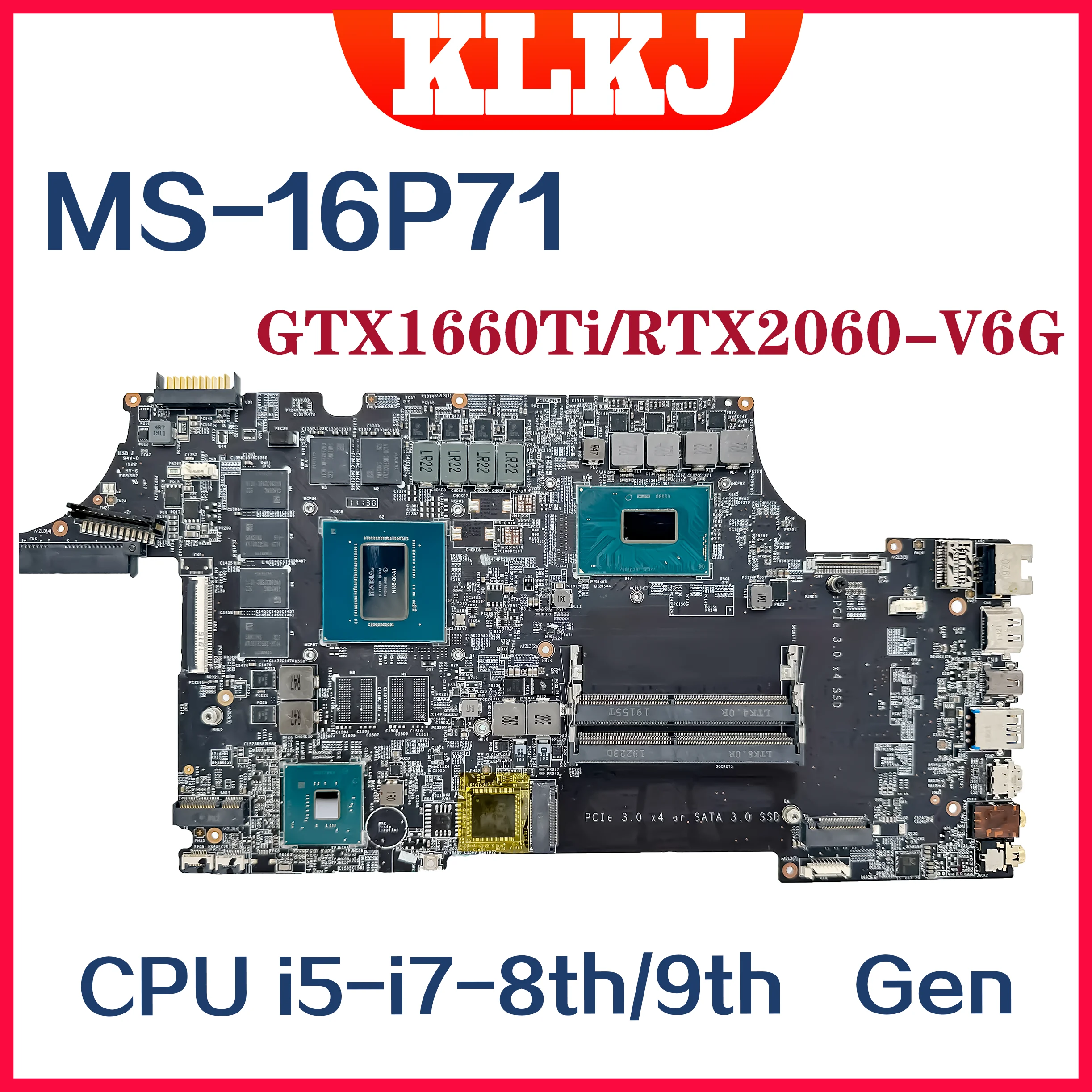 Scheda Madre Del Computer Portatile Dinzi Ms-16P71 Per Scheda Madre Del Notebook Msi Ms-16P7 Gl63 I5-8300H I5-9300H I7-8750H I7-9750H Gtx1660Ti Rtx206