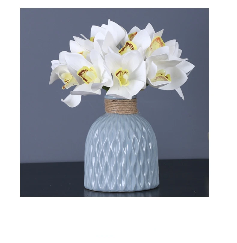 Lattice Fiori Finti Bouquet Di Cymbidium Artificiale Hotel Centro Commerciale Decorazione Fiore Di Simulazione Mazzo Di Piatti Artificiali