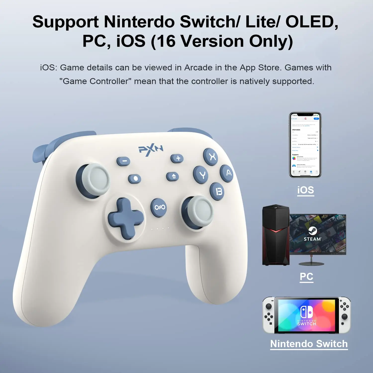 PXN  IOSコントローラー ゲームパッド iPhoneコントローラ ワイヤレス IOS13 対応 Ipad コントローラー ジョイスティック クリップ付 Amazon | PXN 【正規品】 IOSコントローラー ゲームパッド