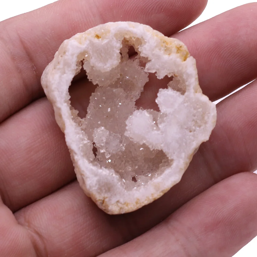 Natural Stone White Agates Slice Quartzs Crystal Cluster Minerals Reiki Healing Crystal Home Decoration Jewelry Making