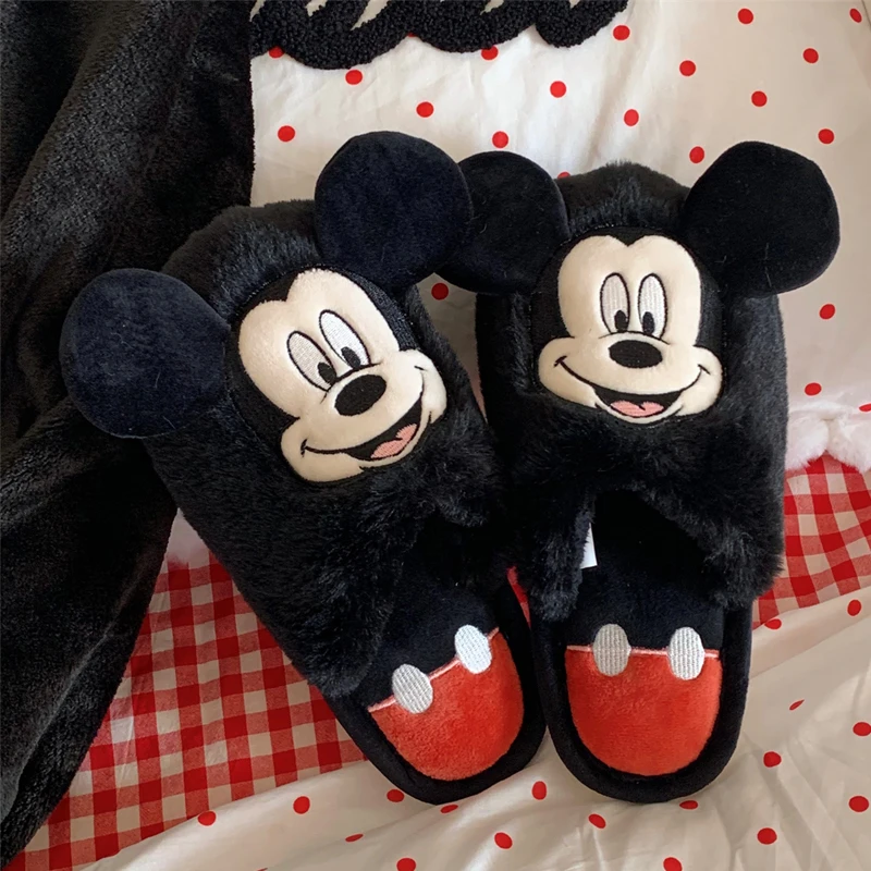 Cartoon Mickey Mouse Minnie Mouse Cotton Couple Slippers for Men