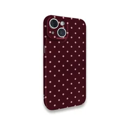 Brown Red Polka Dots Magnetic Acrylic TPU Phone Case - iPhoneX XS (2)