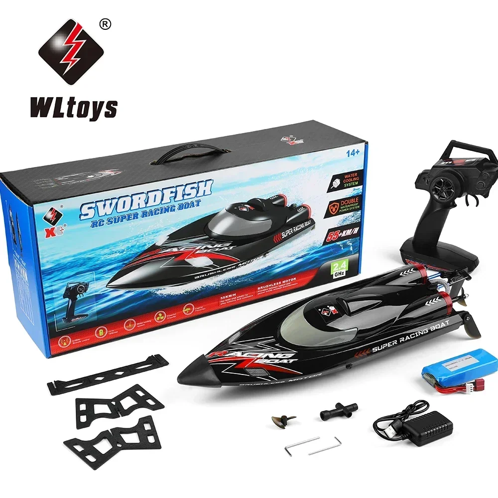 WLtoys WL916 RC 보트, 브러시리스 고속 레이싱 보트 모델, 리모컨 스피드보트, 어린이 RC 장난감, 2.4Ghz, 55 KM/H 