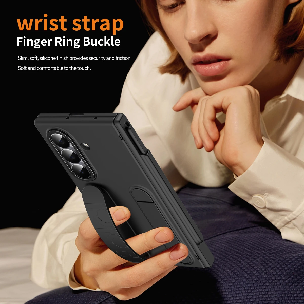 Ultimate Foldable Cover with Pen Holder and Silicone Wrist Strap