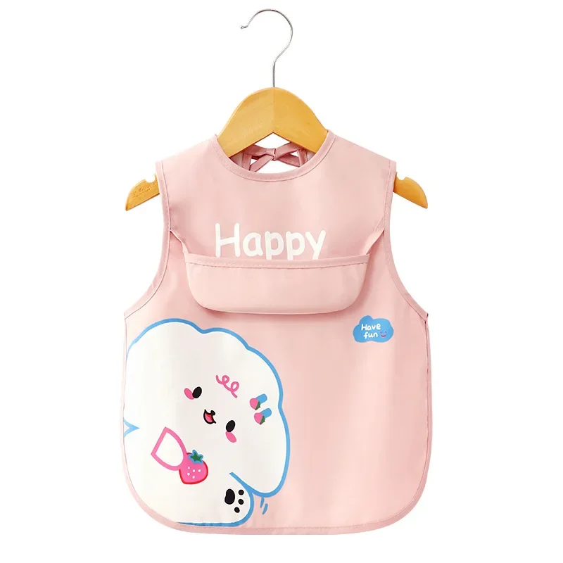 Children's Lightweight Sleeveless Feeding Smock Breathable Waterproof Baby Bibs Toddler Food Shirt Summer Anti-Dirty Neck Warmer