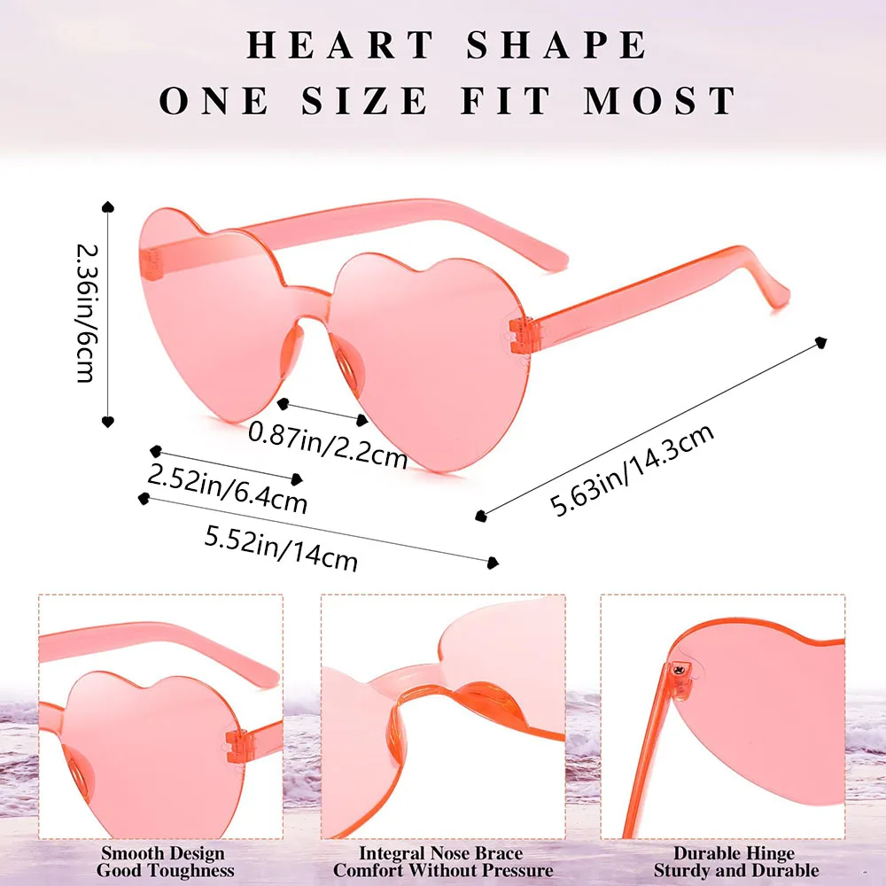 Wedding Heart Sunglasses Gifts for Guests Candy Color Heart Glasses Wedding Favors Bachelorette Party Favor 12-60Pcs