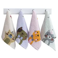 1Pc 25x50cm 100% Cotton Cartoon Lovely Cat Printed Children Kids Baby Gift Home Bathroom Hand Face Towel 1