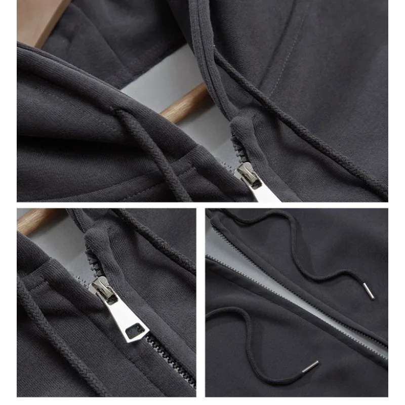 2023 Spring Autumn New Cardigan Women Coat Winter Plus Fleece Thicken Brushed Cardigan Hooded Commuter Short Loose Hoodie