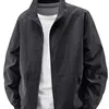 Retro Wear-Resistant Casual Men's Work Jaet Loose Fit Spring Autumn Large Size Outerwear Windproof Pure Cotton Long Sve