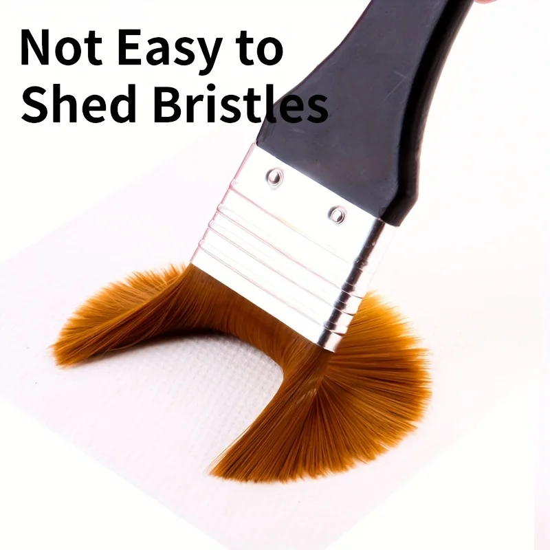 1pc Marie's Nylon Flat Brush with Wooden Handle 7 Different Sizes- Perfect for Applying Gesso, Acrylic, Oil, Gouache, DIY Paint 3
