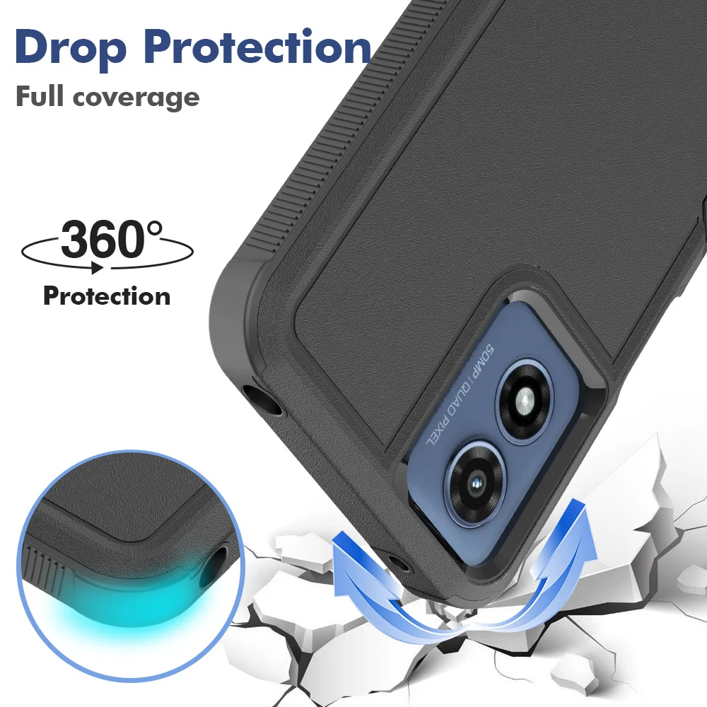 Durable Dual-Layer Shockproof Phone Case with Screen Protector
