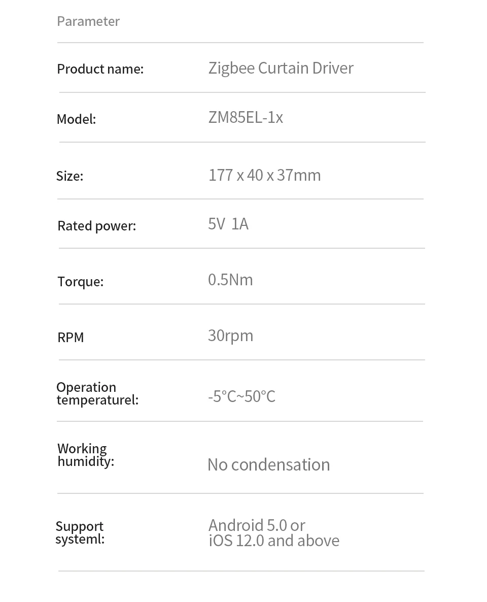 Zemismart Zigbee Roller Shade Driver Work with Tuya Bulit in Battery Blind Motor