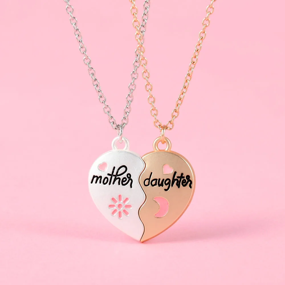 Set Di 2 Collane Con Ciondolo A Cuore Mamma E Figlia | Acciaio Inox 304